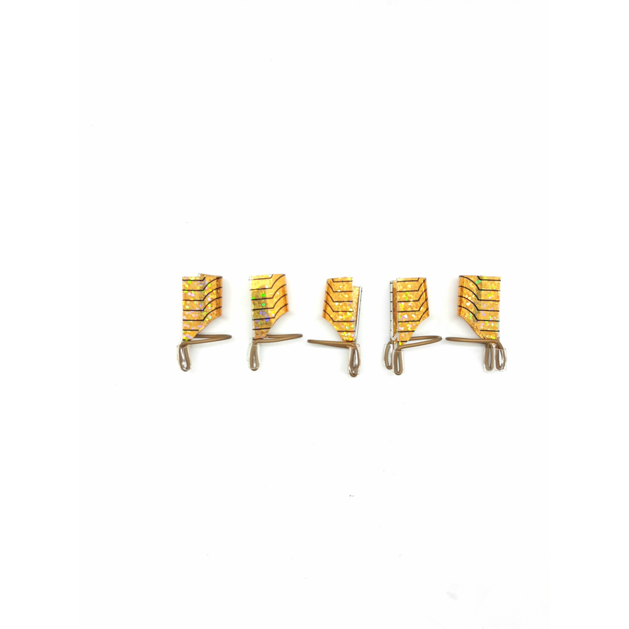 Forme extensii unghii, metalice, reutilizabile - 5 buc / set, culoare auriu