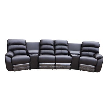 Coltar Family Cinema din Piele naturala, Md 2701, cu 4 reclinere manuale si minibar, wenge B 5009 Coltar Family Cinema din Piele naturala, Md 2701, cu 4 reclinere manuale si minibar, wenge B 5009