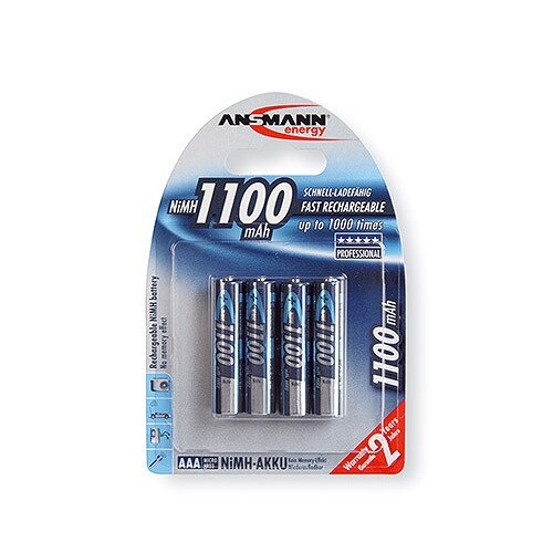 Baterii Ansmann, Ni-Mh, AAA, 1100 mAh, 4 bucati