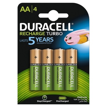Acumulatori Duracell AA/hr6, 2500mah, 4 bucati Acumulatori Duracell AA/hr6, 2500mah, 4 bucati