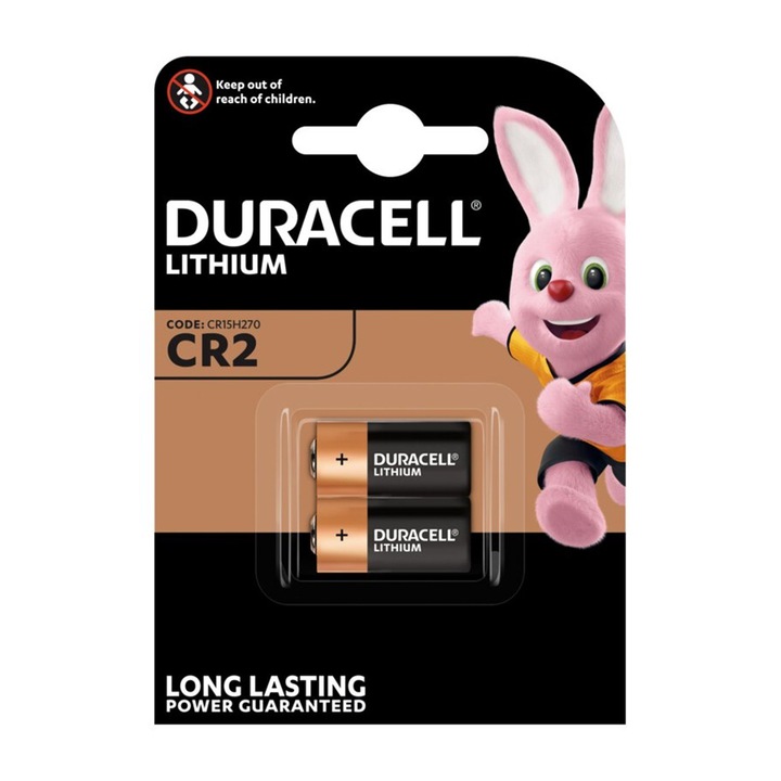 Baterii Duracell CR2, Litiu, 3 V, 2 bucati