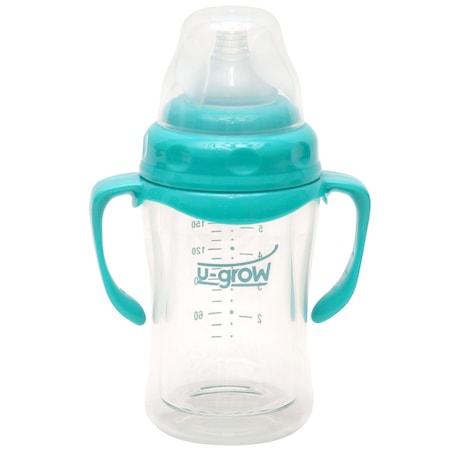 Biberon U-Grow A-1055 cu gat larg, Sticla, 120 ml