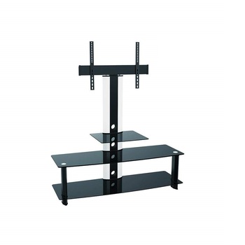 Masa Comoda din Sticla cu Suport Reglabil pentru Televizor TV, Greutate Suportata 40kg Masa Comoda din Sticla cu Suport Reglabil pentru Televizor TV, Greutate Suportata 40kg