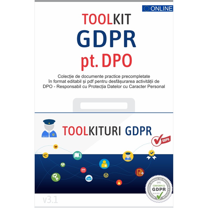 Kit GDPR pentru DPO - Kit cu peste 35 documente, registre si sabloane editabile obligatorii conform cu Regulamentul EU 679/2016