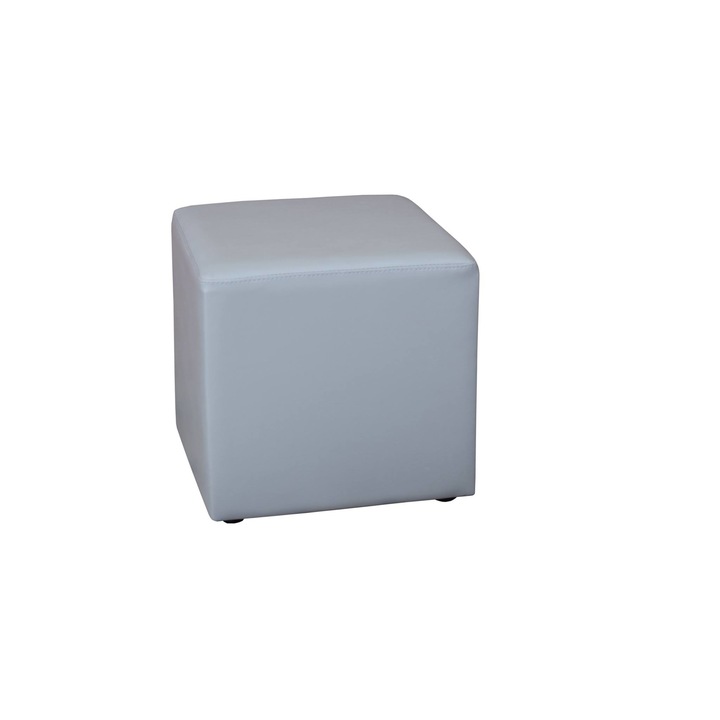 Taburet patrat, model S1, alb