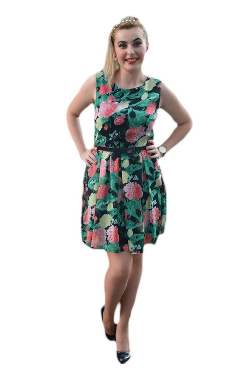 Rochie cu imprimeu florala, de vara,D&J Exclusive, Multicolor