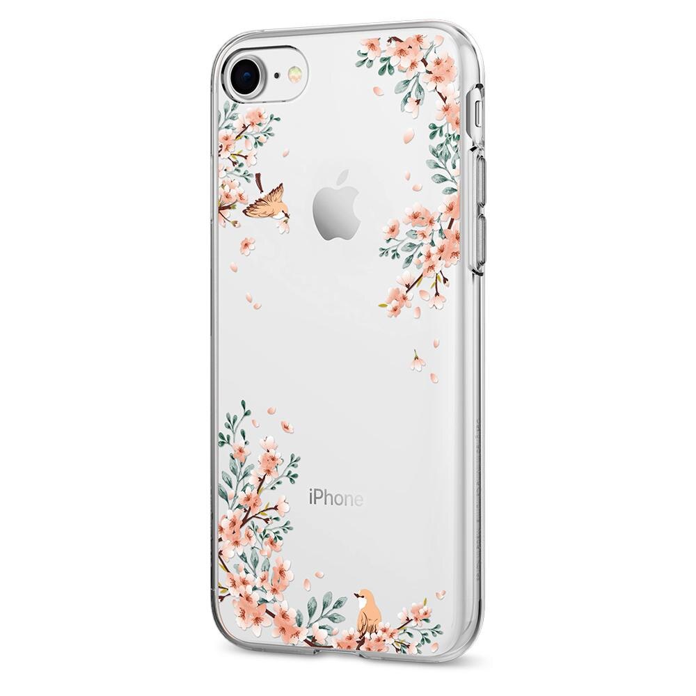 Husa Spigen iPhone 7, iPhone 8, silicon transparent, tipar floral, Liquid Crystal Blossom Nature