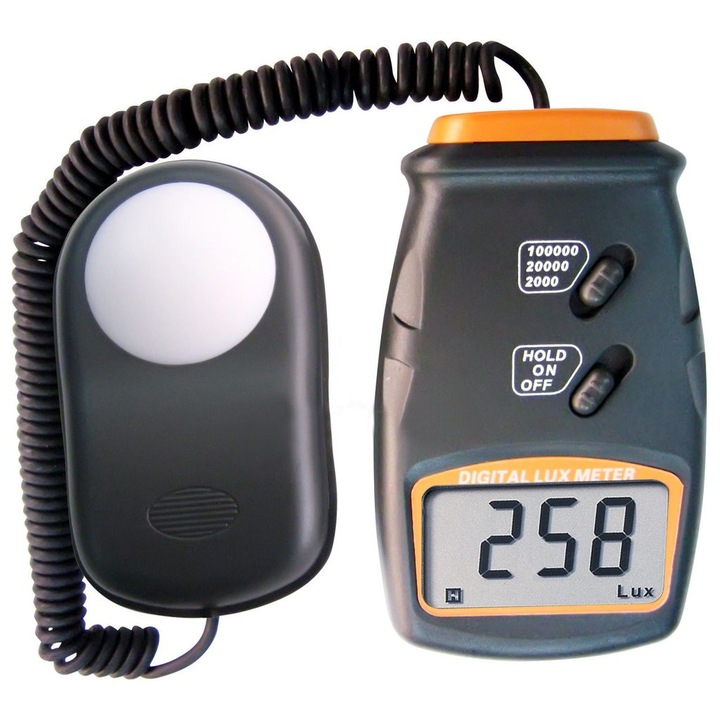 Luxmetru LX-1010BS, instrument digital pentru masurarea intensitatii luminii (0-100.000 lux), fotodetector independent
