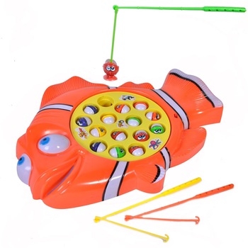 Joc de pescuit, Zola®, jucarie distractiva cu 3 undite si 15 de pestisori Joc de pescuit, Zola®, jucarie distractiva cu 3 undite si 15 de pestisori