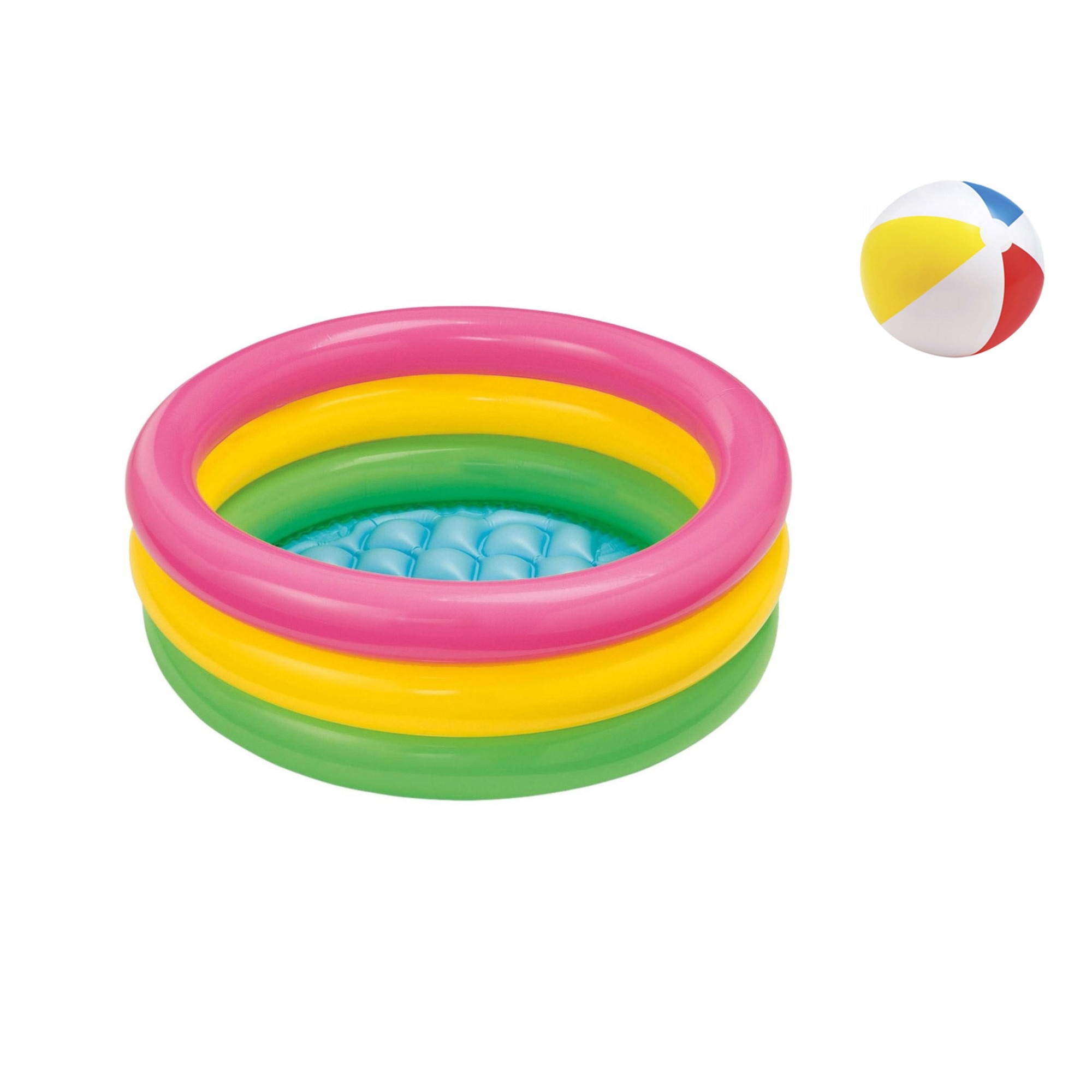 Piscina gonflabila Soda Summer pentru copii, baza gonflabila, moale, multicolor, 86x25 cm + cadou minge de plaja