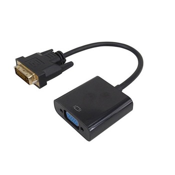 Cablu convertor DVI-D Dual Link 24+1 tata la VGA 15 pini mama, negru, 15cm Cablu convertor DVI-D Dual Link 24+1 tata la VGA 15 pini mama, negru, 15cm