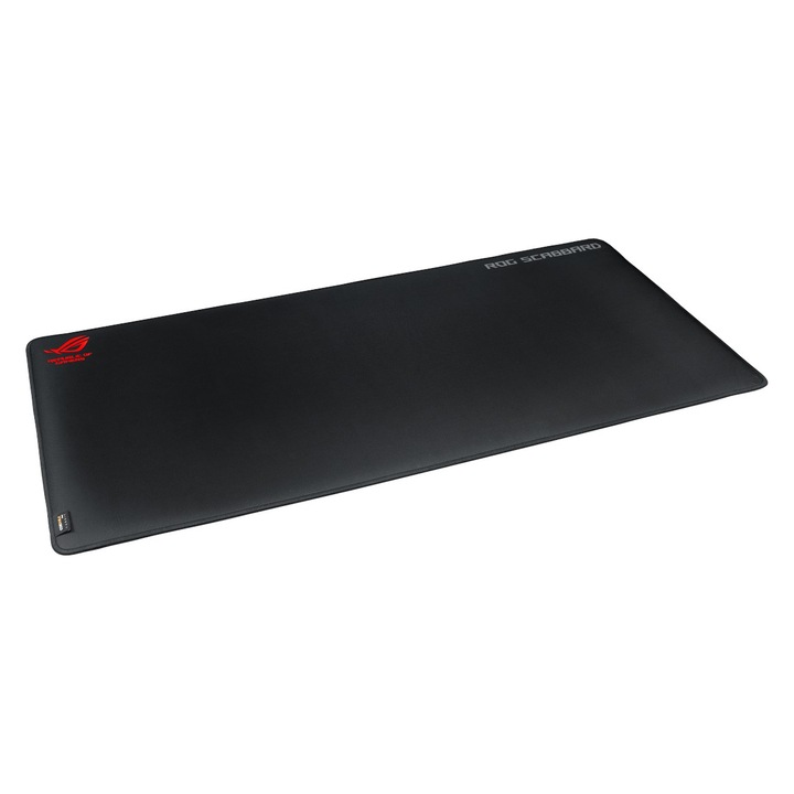 Подложка за мишка Gaming ASUS ROG Scabbard, Много голям размер, Гумена основа, Шевове против накъсване, litere glow-in-the-dark, Черен