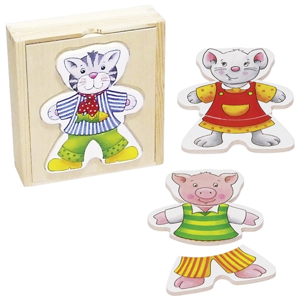 Joc puzzle - animale haioase, dress up box