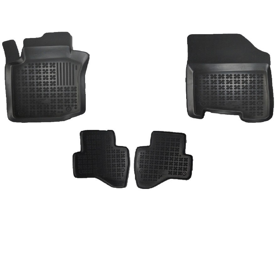 Set 4 covorase interior cauciuc stil tavita MAGSTAR LUX dedicate, compatibile cu Citroen C1 11.2008-, Negru