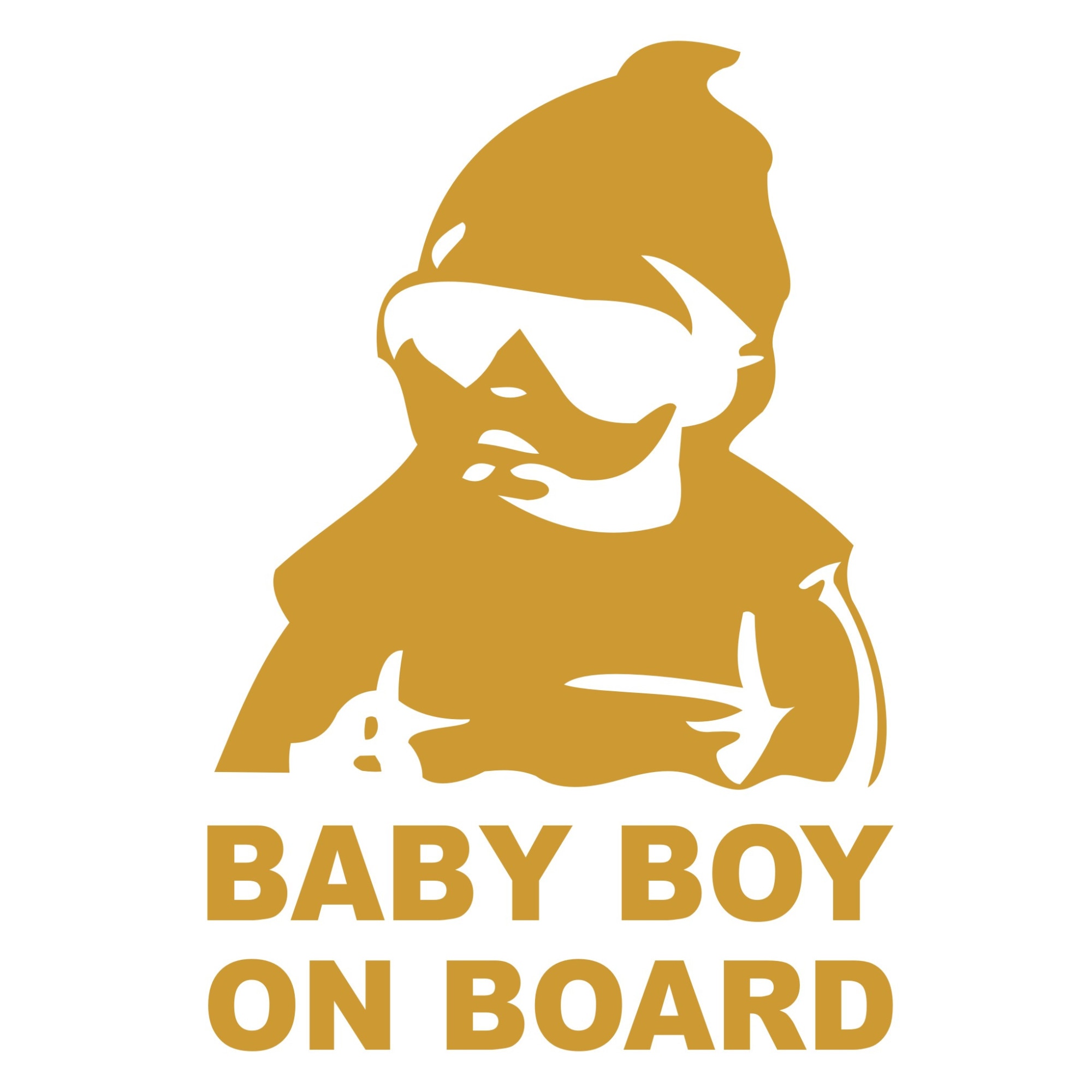 Sticker auto, Baby Boy On Board, culoare auriu