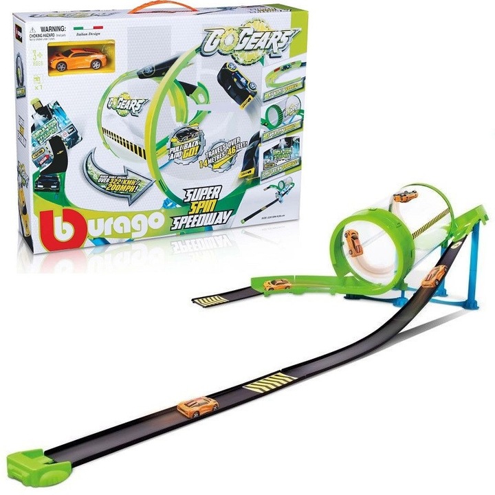 Set pista pentru masinute Bburago 18-30286, GoGears Super Spin Speedway 18-30286, Multicolor