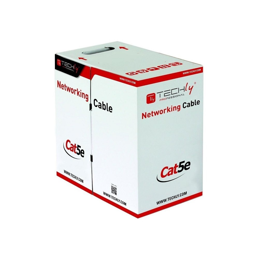 Cablu U/UTP Techly, Cat.5e, 305m, Gri