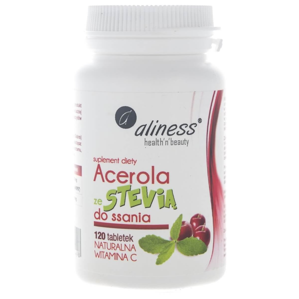 Supliment nutritiv, MedicaLine, Aliness Acerola cu Stevia, 120 comprimate
