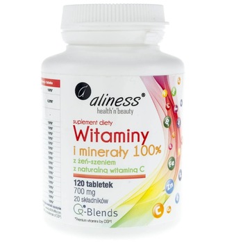Suplimente nutritive Aliness Vitamins and Minerals, MedicaLine, 120 comprimate, 700mg Suplimente nutritive Aliness Vitamins and Minerals, MedicaLine, 120 comprimate, 700mg