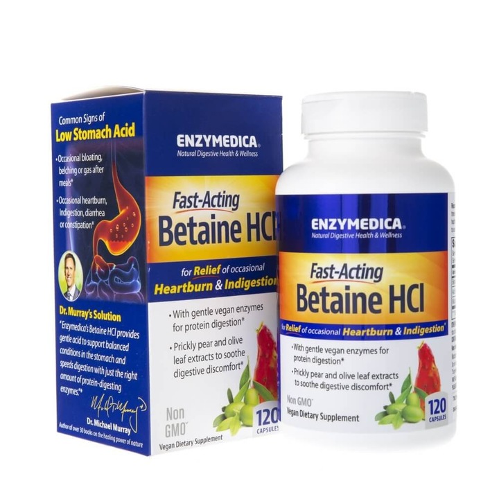 Suplimente nutritive Betaine HCI, Enzymedica, 120 capsule