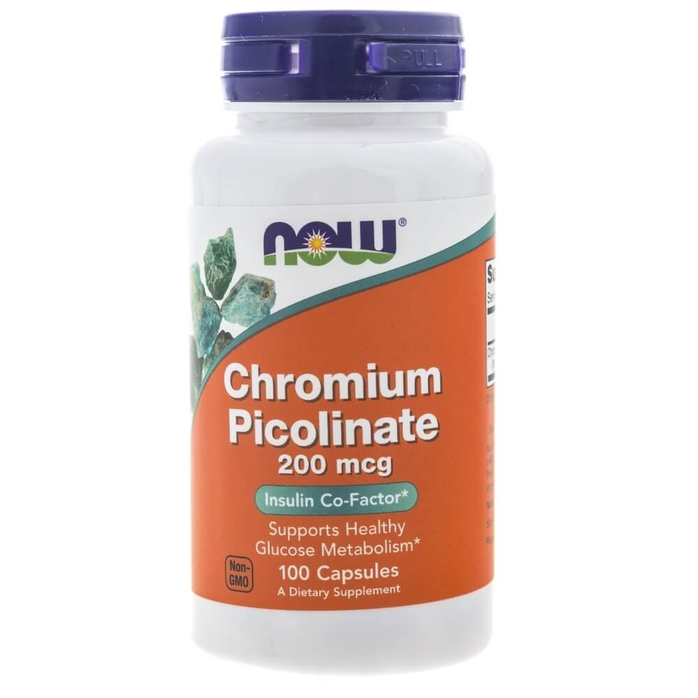 Supliment nutritiv Now Foods Chromium, 200 mcg, 100 capsule