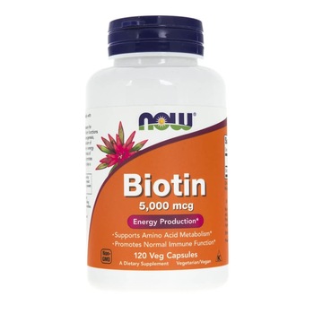 Biotina, Now Foods, 5000mcg, 120 capsule Biotina, Now Foods, 5000mcg, 120 capsule