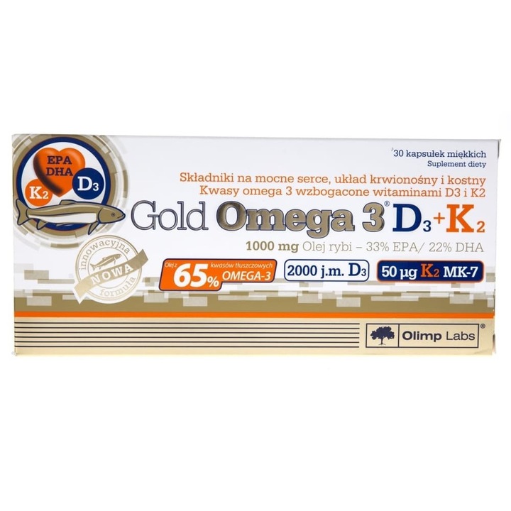 Olimp Gold Omega 3 D3+K2, Olimp Labs, 30 capsule