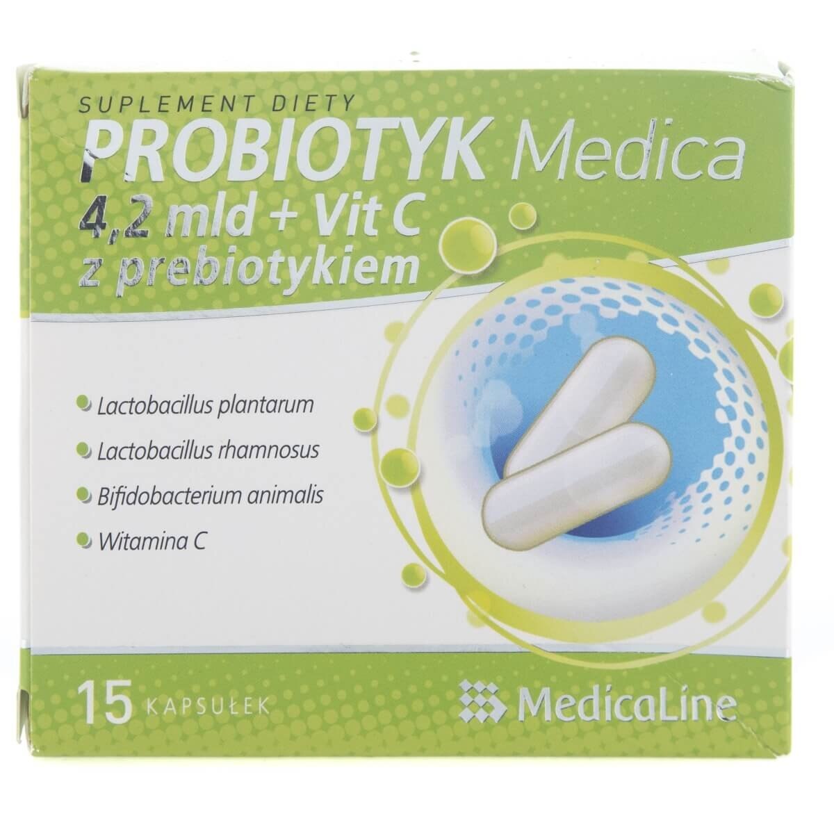 Supliment nutritiv, MedicaLine, Probiotic, 15 capsule