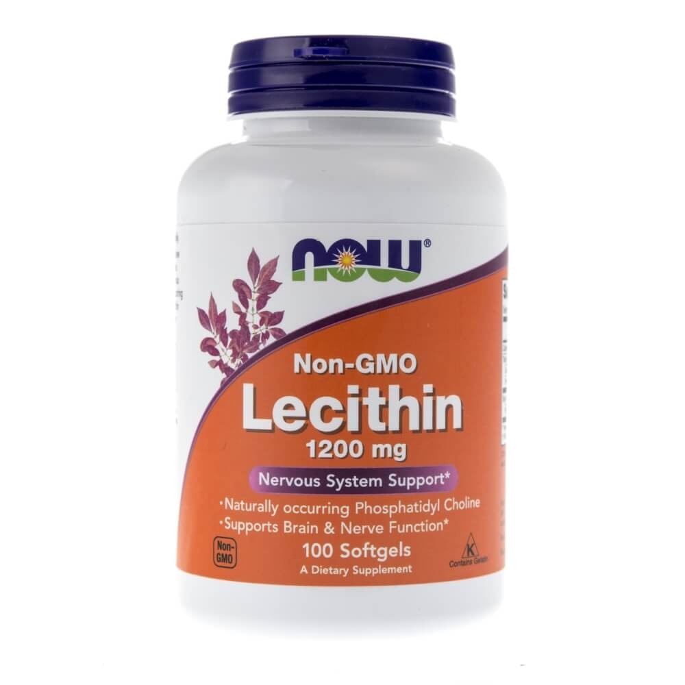 Lecitina non-OMG, Suplimente nutritive, Now Foods, 100 capsule