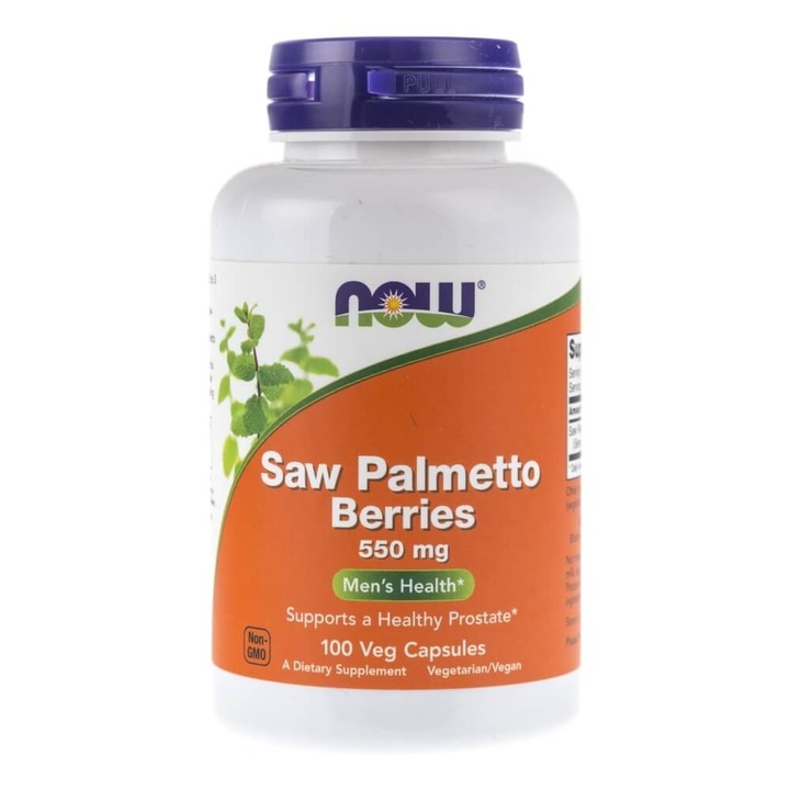Supliment alimentar, Saw Palmetto 550mg, NOW Foods, 100 Capsule vegetale