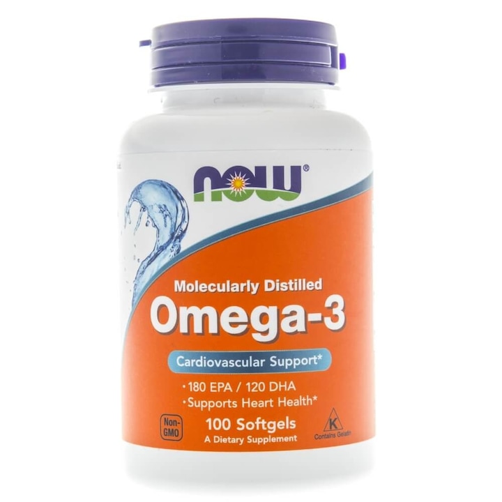 Suplimente nutritive, Omega-3 1000 mg, Now Foods, 100 comprimate