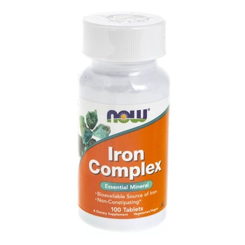 Supliment alimentar Now Foods, Iron Complex, 100 comprimate Supliment alimentar Now Foods, Iron Complex, 100 comprimate