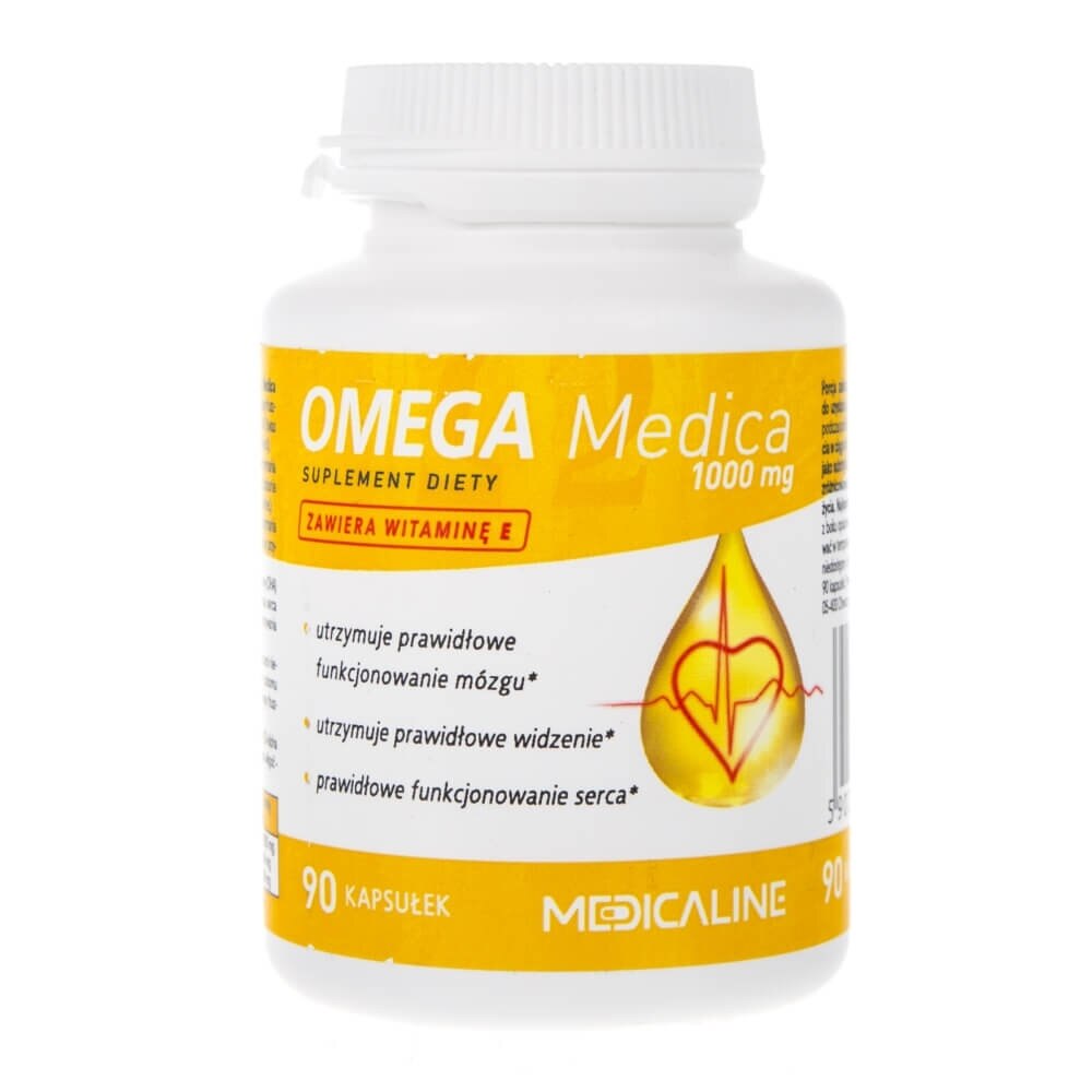 Supliment alimentar MedicaLine Omega cu vitamina E, 1000 mg, 90 capsule