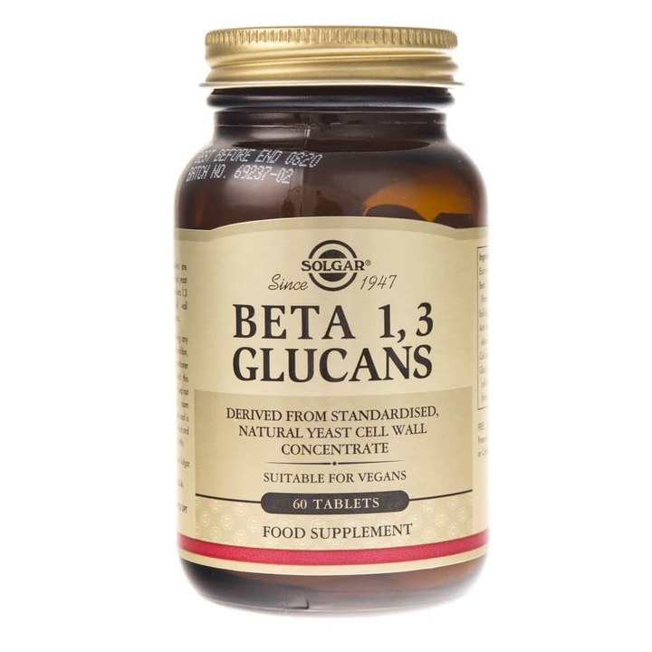Supliment nutritiv Beta 1,3 Glucans, 60 comprimate, Solgar