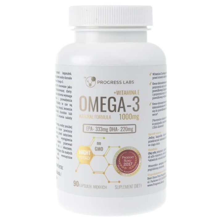 Omega-3, Suplimente alimentare, Progress Labs, 90caps