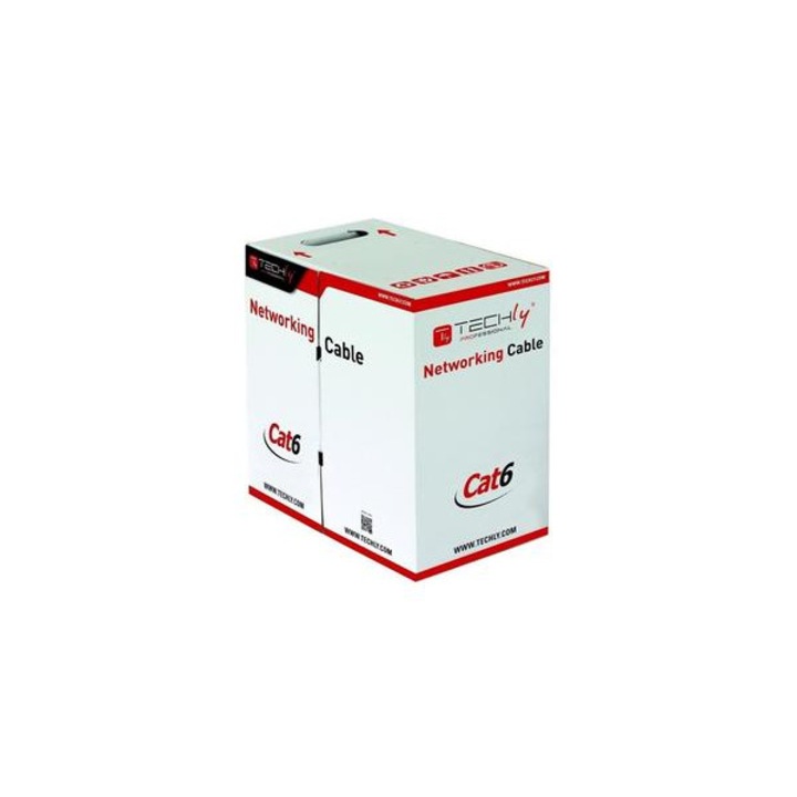 Cablu U/UTP Techly, Cat.6, 305m, CCA, Gri
