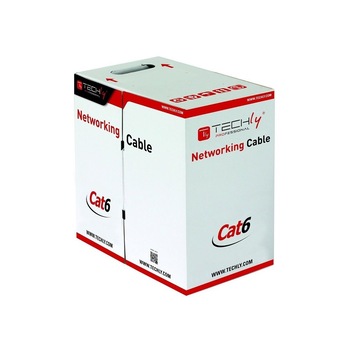 Cablu U/UTP Techly, Cat.6, 305m, CCA, Gri Cablu U/UTP Techly, Cat.6, 305m, CCA, Gri