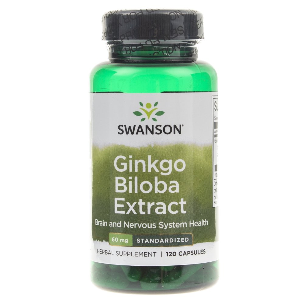 Supliment nutritiv Ginkgo Biloba 24%, 60mg, 120 capsule, Swanson