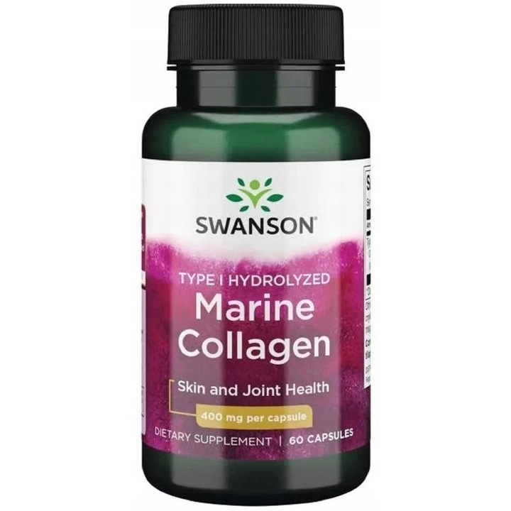Swanson Type I Hydrolyzed Marine Collagen, colagen marin, 60 Capsule