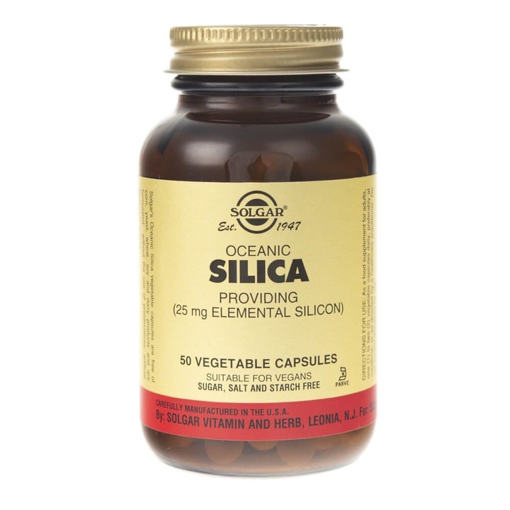 Хранителна добавка, Solgar, Океански силиций 25мг, 50 раст. капсули / Oceanic Silica 25mg, 50 CAP