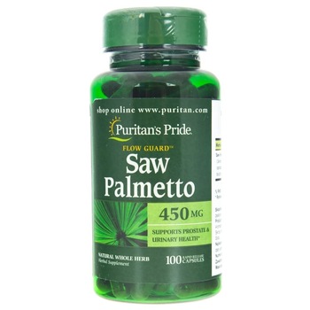 Supliment nutritiv Saw Palmetto, 450 mg, 100 capsule, Puritan's Pride Supliment nutritiv Saw Palmetto, 450 mg, 100 capsule, Puritan's Pride