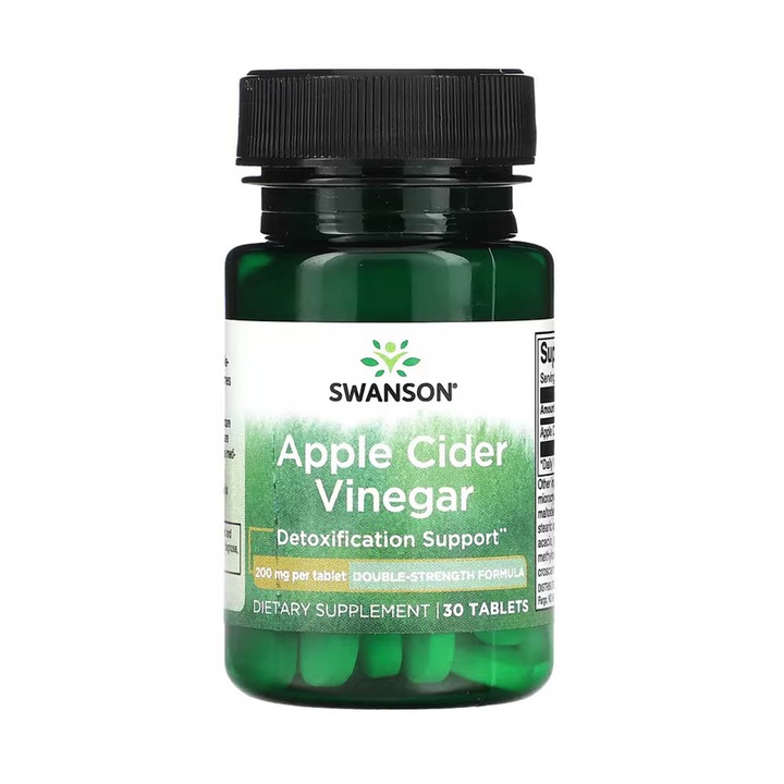 Apple Cider Vinegar (Otet Cidru de Mere), 200 mg, Swanson, 30 tablete SWD081