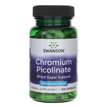 Supliment nutritiv Chromium Picolinate Swanson, 200 mcg, 100 Capsule Supliment nutritiv Chromium Picolinate Swanson, 200 mcg, 100 Capsule