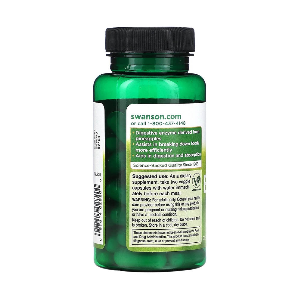 Bromelain (Enzime Naturale) 1200 GDU, Swanson, 60 capsule, SWU820 eMAG.ro