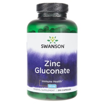 Supliment nutritiv Zinc (Gluconat), 50 mg, 250 capsule, Swanson Supliment nutritiv Zinc (Gluconat), 50 mg, 250 capsule, Swanson