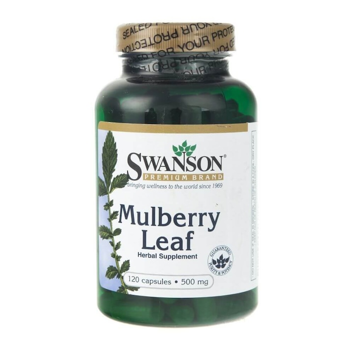 Supliment nutritiv Frunze de dud Swanson, 120 capsule