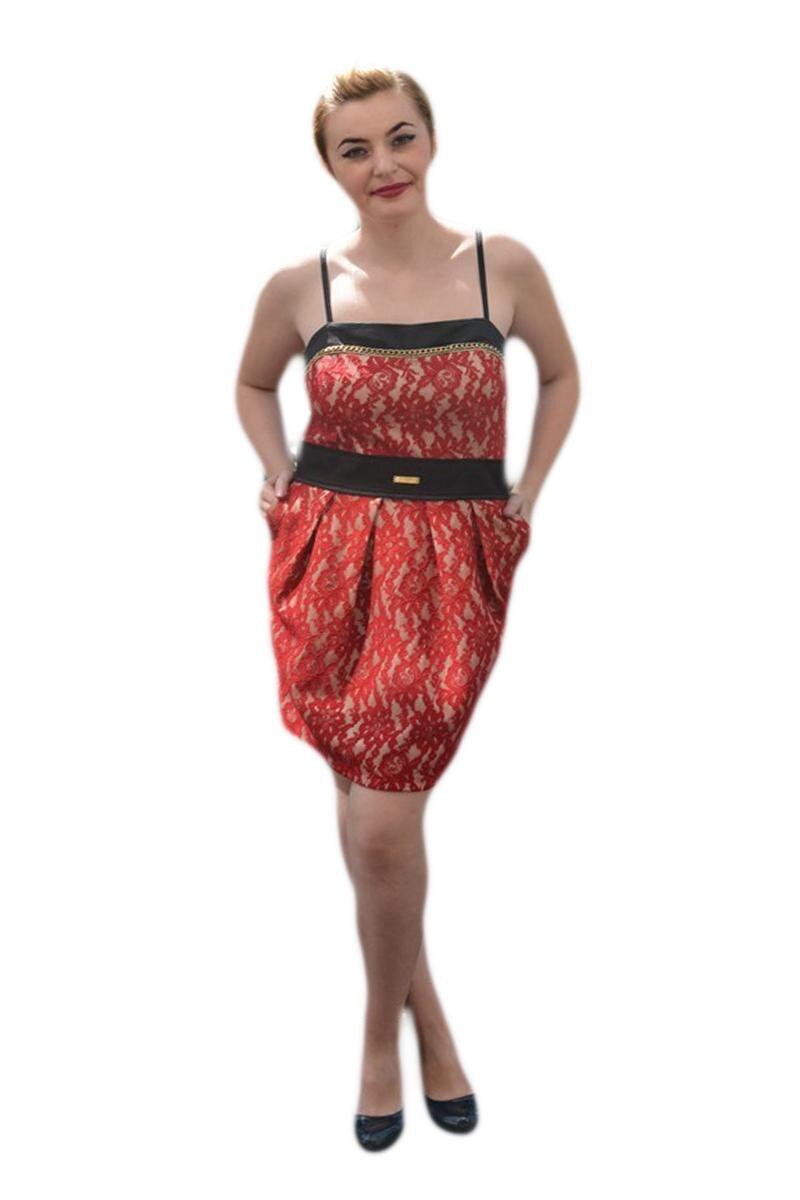 Rochie rafinata de seara, model scurt,D&J Exclusive, Rosu