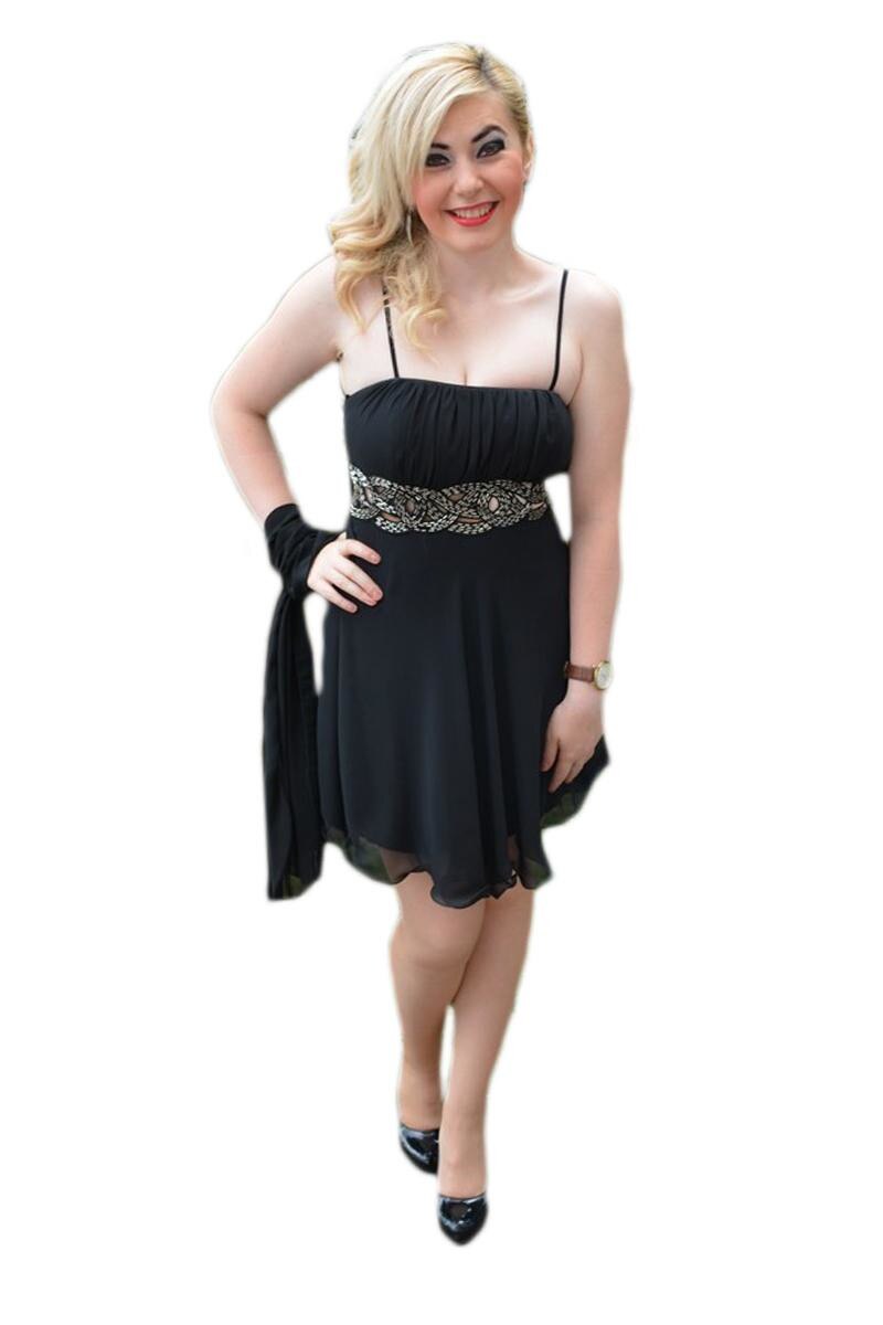 Rochie scurta eleganta din voal, D&J Exclusive, Negru