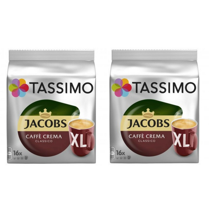 Pachet Capsule Jacobs Tassimo Caffe Crema Classico XL,2x132.8g
