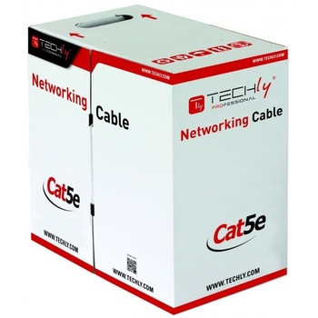 Cablu UTP Techly, Cat.5e, 305m, Gri Cablu UTP Techly, Cat.5e, 305m, Gri